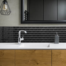 Bathroom peel and stick backsplash tile Subway black Smart Tiles