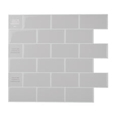 Smart tilwa peel and stick backsplash tile Subway light grey 