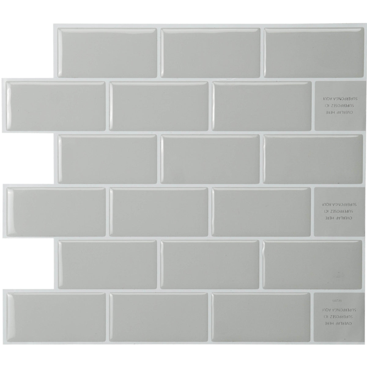 Smart tiles peel and stick backsplash tile Subway light grey 