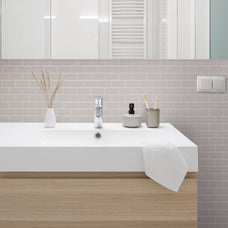 bathroom peel and stick backsplash tile Subway light grey Smart 