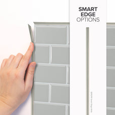 Smart Edge peel and stick backsplash tile Subway light grey Smart 