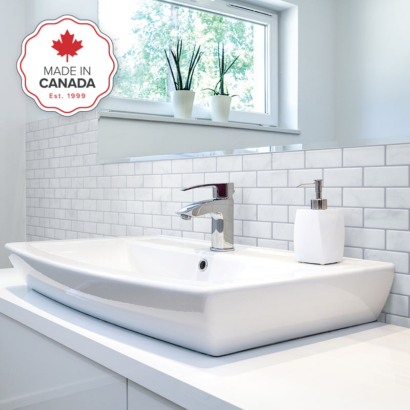 Subway marble peel and stick backsplash tile smart tiles for kitchen, bathroom, vr and fireplace