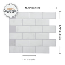 dimensions peel and stick backsplash tile Subway marble Smart 