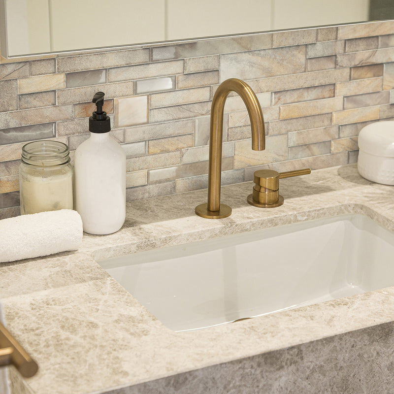 PIETRA Beige peel and stick backsplash tile smart tiles for kitchen, bathroom, vr and fireplace