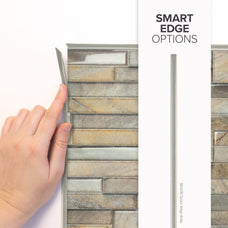 smart edge peel and stick backsplash tiles PIETRA Beige Smart Tiles