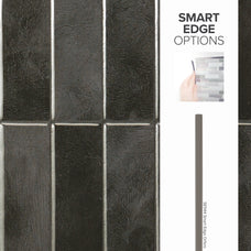 smart edge peel and stick backsplash tiles MOROCCO Black Smart Tiles