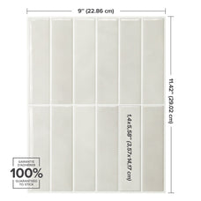 Dimensions peel and stick backsplash tiles MOROCCO White Grey Smart Tiles