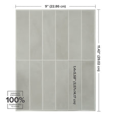 Dimensions peel and stick backsplash tiles MOROCCO White Grey Smart Tiles
