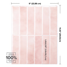 dimensions peel and stick backsplash tiles MOROCCO Pink Smart Tiles