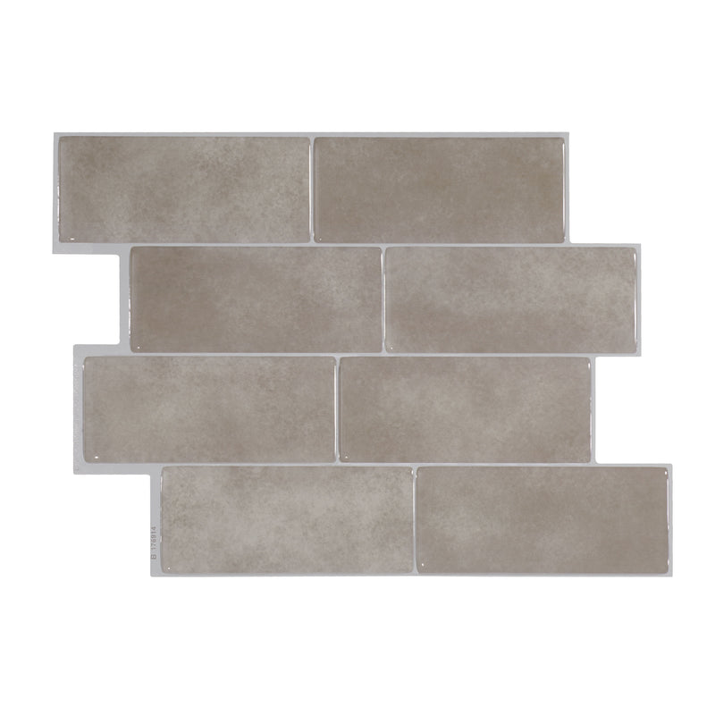 METRO Beige peel and stick backsplash tile smart tiles for kitchen, bathroom, vr and fireplace