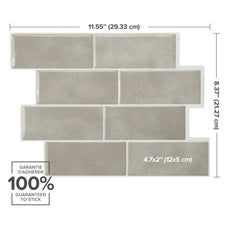 dimensions peel and stick backsplash tiles METRO Beige Smart Tiles
