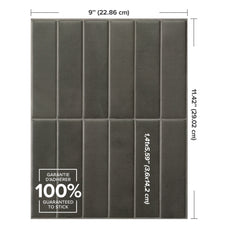 dimensions peel and stick backsplash tiles MOROCCO Grey Smart Tiles