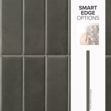 smart edge peel and stick backsplash tiles MOROCCO Grey Smart Tiles