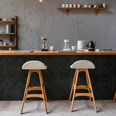 Kitchen peel and stick backsplash tile Chevron herringbone black Smart Tiles