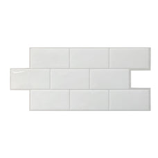 Metro XL white peel and stick backsplash tile smart tiles for kitchen, bathroom, vr and fireplace