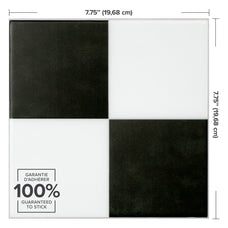 Dimensions peel and stick backsplash tile Damier Paris black and white checkboard Smart Tiles