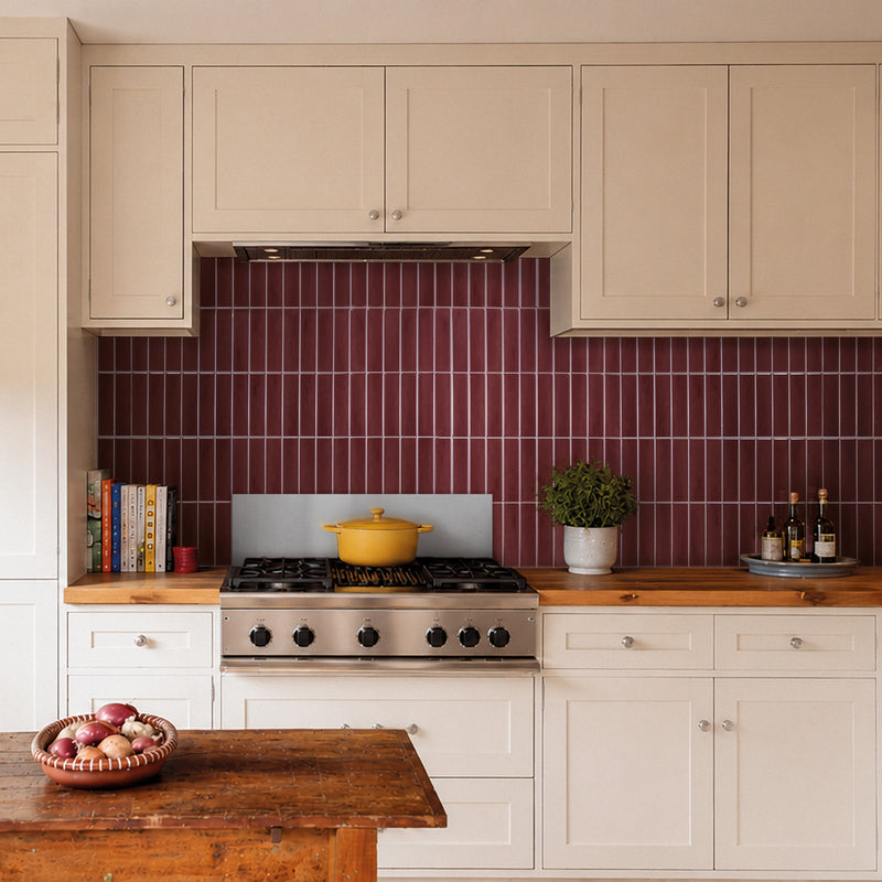 MOROCCO Red peel and stick backsplash tile smart tiles for kitchen, bathroom, vr and fireplace