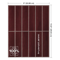 DIMENSIONS peel and stick backsplash tiles MOROCCO Red Smart Tiles