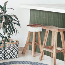 Green peel-and-stick backsplash tile Smart Tiles in a kitchen 
