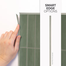 green peel-and-stick backsplash tile Smart Tiles smart edges