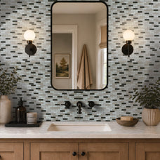 bathroom peel and stick backsplash tiles MURANO Black, Grey, White Smart Tiles