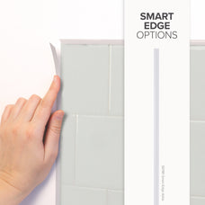 White peel-and-stick backsplash tile Smart Tiles Smart Edge