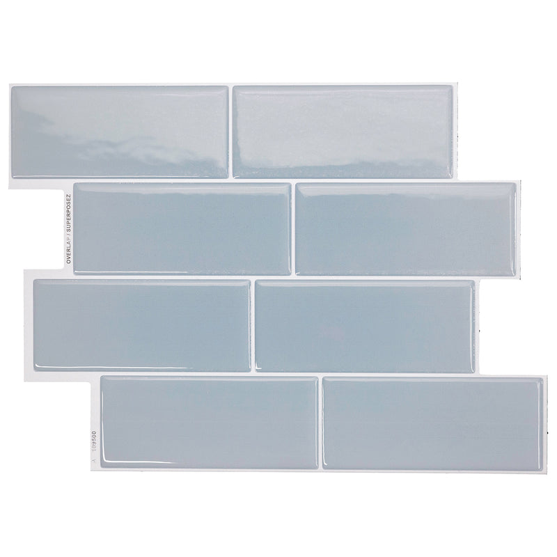 METRO Blue peel and stick backsplash tile smart tiles for kitchen, bathroom, vr and fireplace