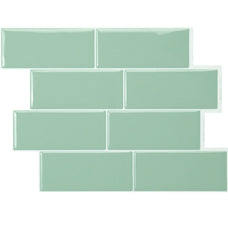 METRO Green peel and stick backsplash tile smart tiles for kitchen, bathroom, vr and fireplace