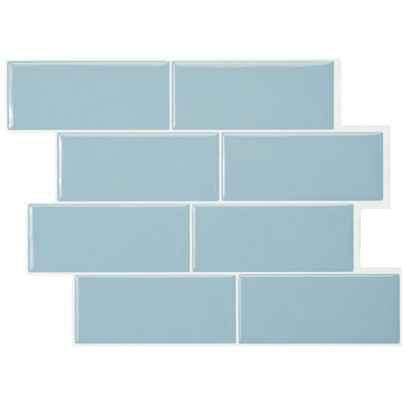 METRO Blue peel and stick backsplash tile smart tiles for kitchen, bathroom, vr and fireplace