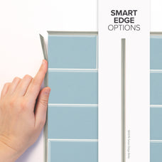 smart edge peel and stick backsplash tiles METRO Blue Smart Tiles