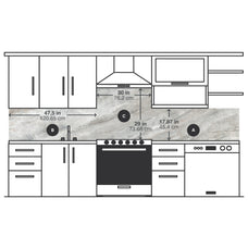 modern white kitchen smart tiles wall panel Grey marble texture with beige veins waterproof