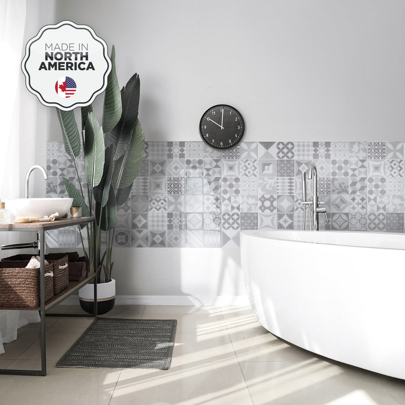 Vintage grey peel and stick backsplash tile smart tiles for kitchen, bathroom, vr and fireplace