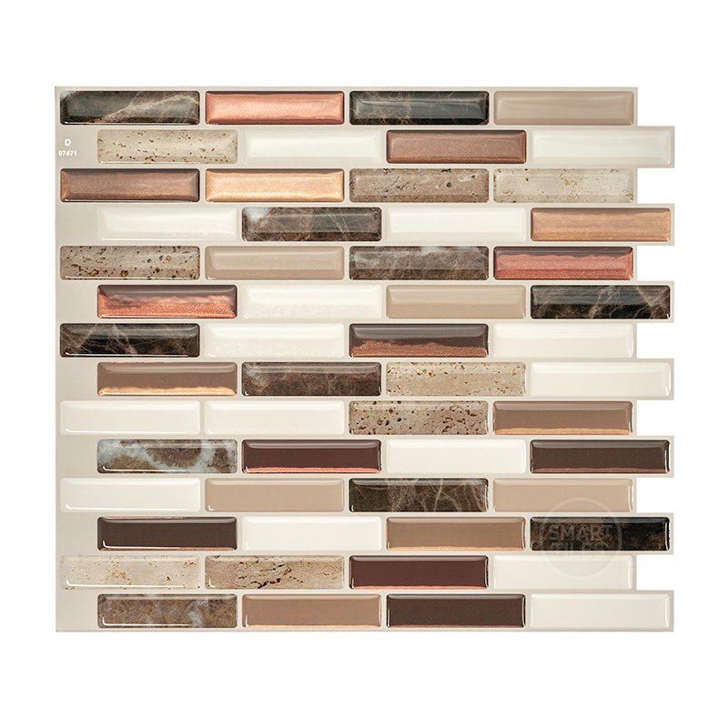 MILENZA Beige, Brown peel and stick backsplash tile smart tiles for kitchen, bathroom, vr and fireplace