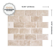 Dimensions peel and stick backsplash tile Subway beige Smart