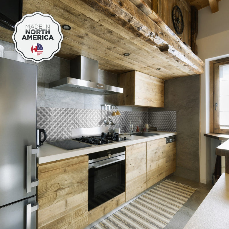 Vintage grey taupe peel and stick backsplash tile smart tiles for kitchen, bathroom, vr and fireplace