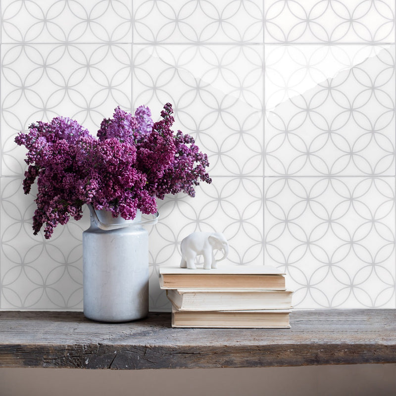 Vintage cream and light grey peel and stick backsplash tile smart tiles for kitchen, bathroom, vr and fireplace