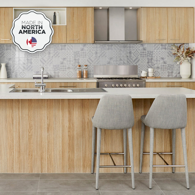 Vintage grey peel and stick backsplash tile smart tiles for kitchen, bathroom, vr and fireplace
