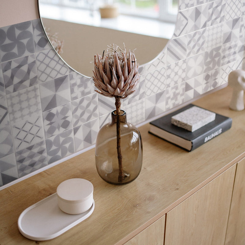 Vintage grey peel and stick backsplash tile smart tiles for kitchen, bathroom, vr and fireplace